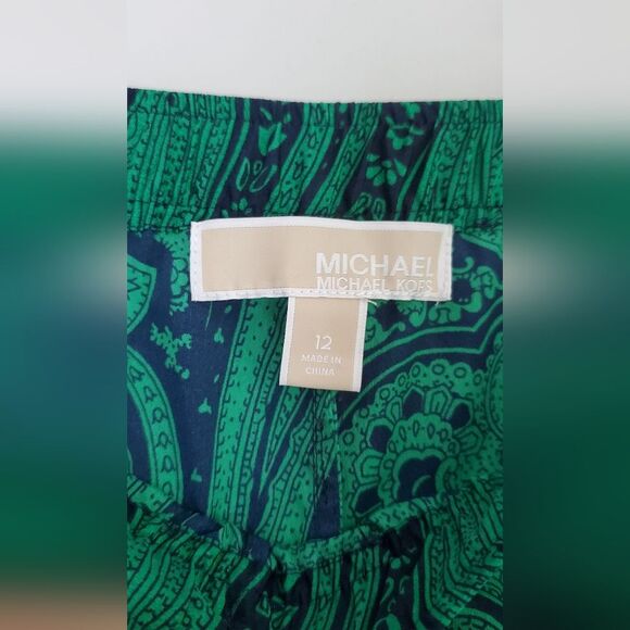 Michael Kors Casual Green Paisley Polyester Beach Lovers Pants Size 12 - Picture 6 of 10